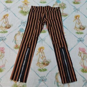 Vintage Dandies and Bohemians Serious Punk Striped Zipper Skinny Pants
Small